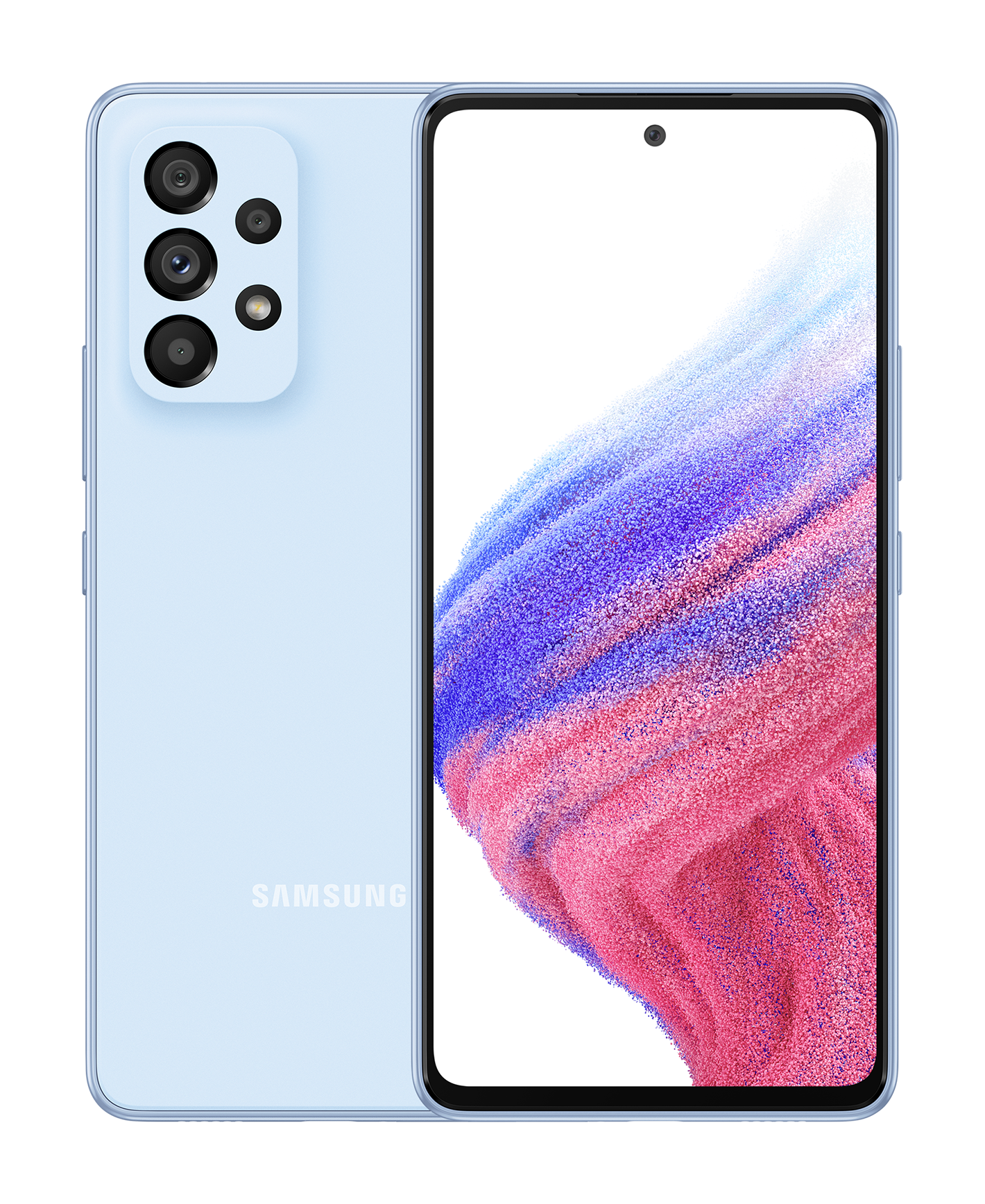 Samsung A53 light blue front Samsung A53 light blue front