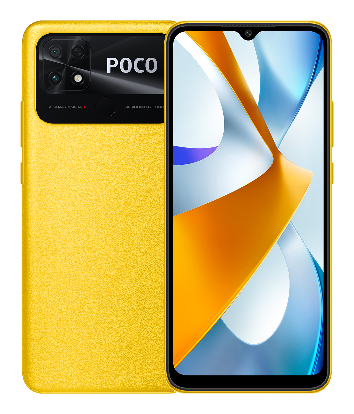 Poco C40 yellow front back Poco C40 yellow front back