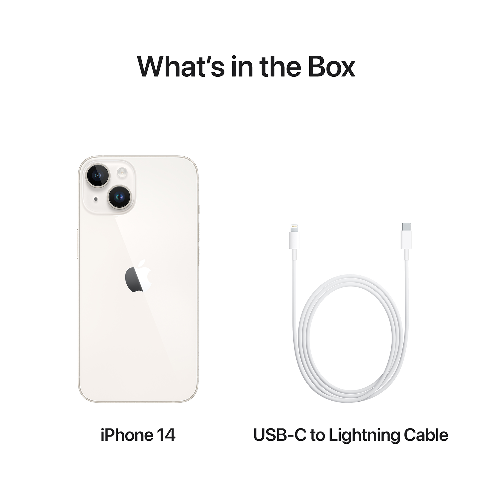 iPhone 14 starlight in the box