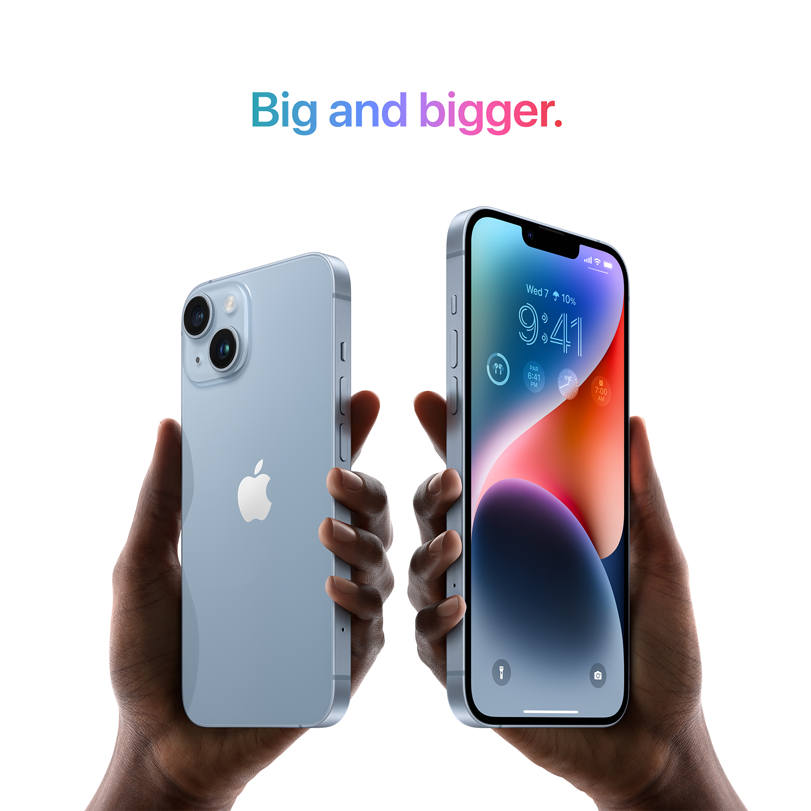 iPhone 14 red big and bigger