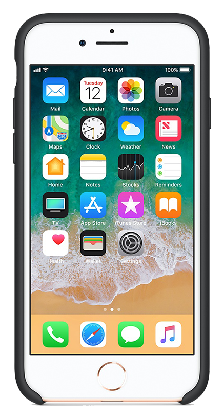 ax iPhone 78 Silicone Case Black front (2)