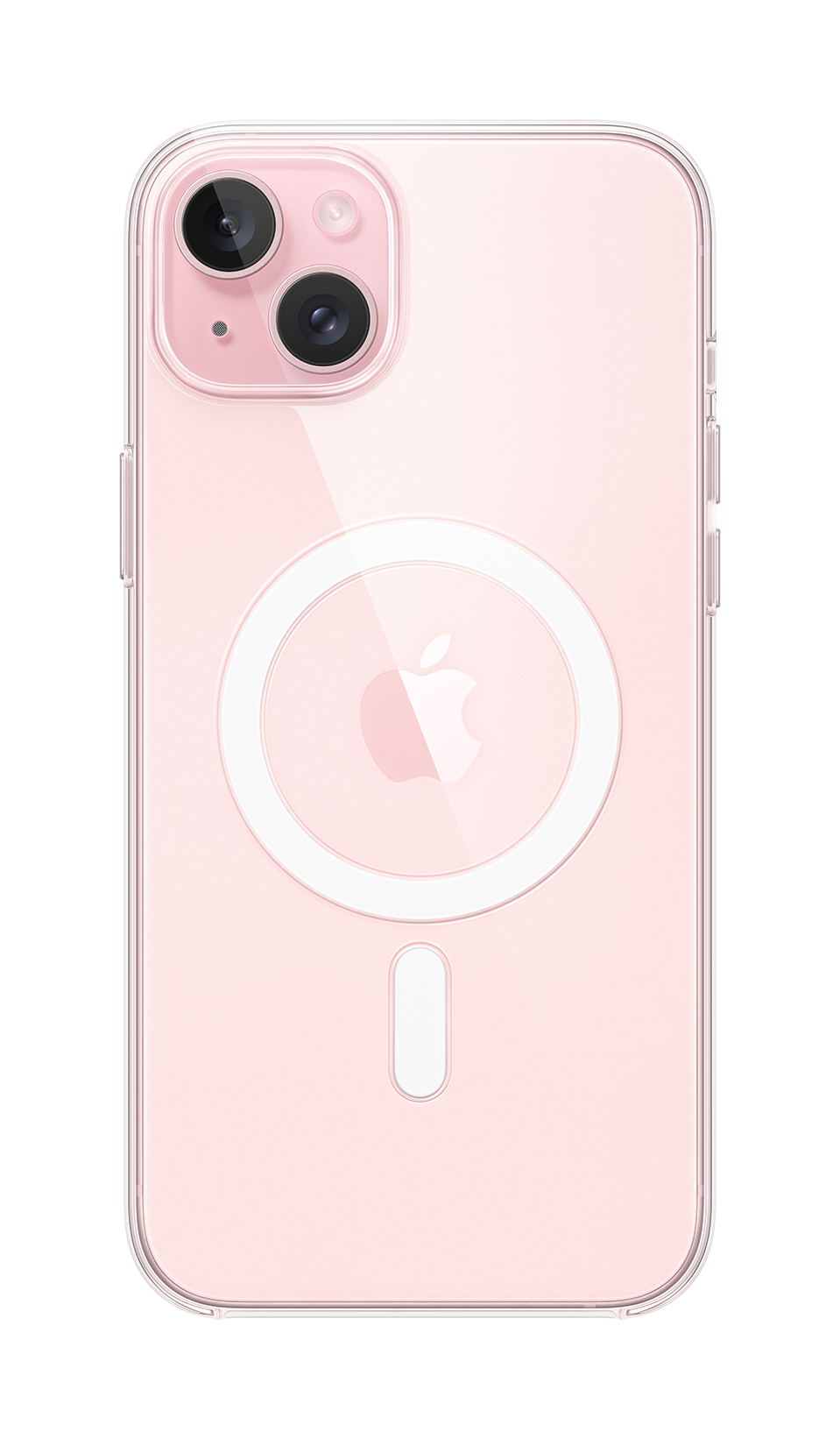iPhone 15 Plus Pink Clear Case with MagSafe Back