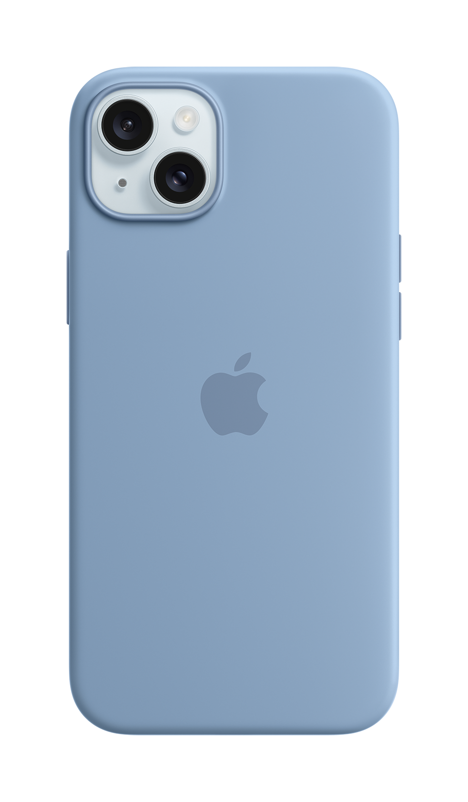 iPhone 15 Plus Blue Winter Blue Silicone Case with MagSafe Back