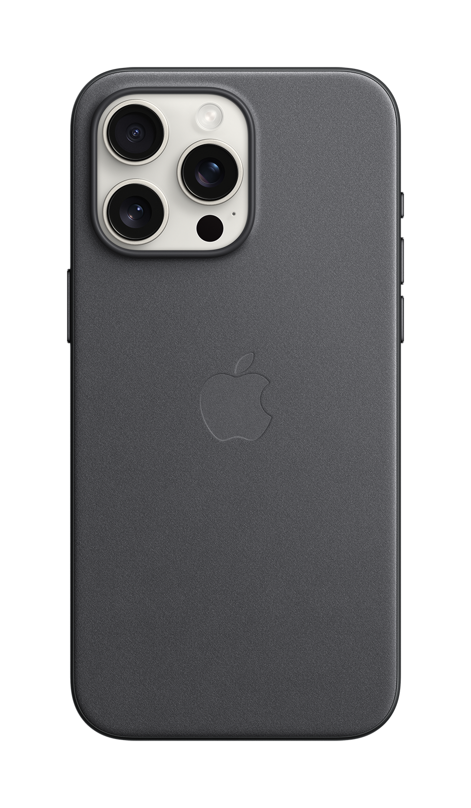 iPhone 15 Pro Max White Titanium Black FineWoven Case with MagSafe Back