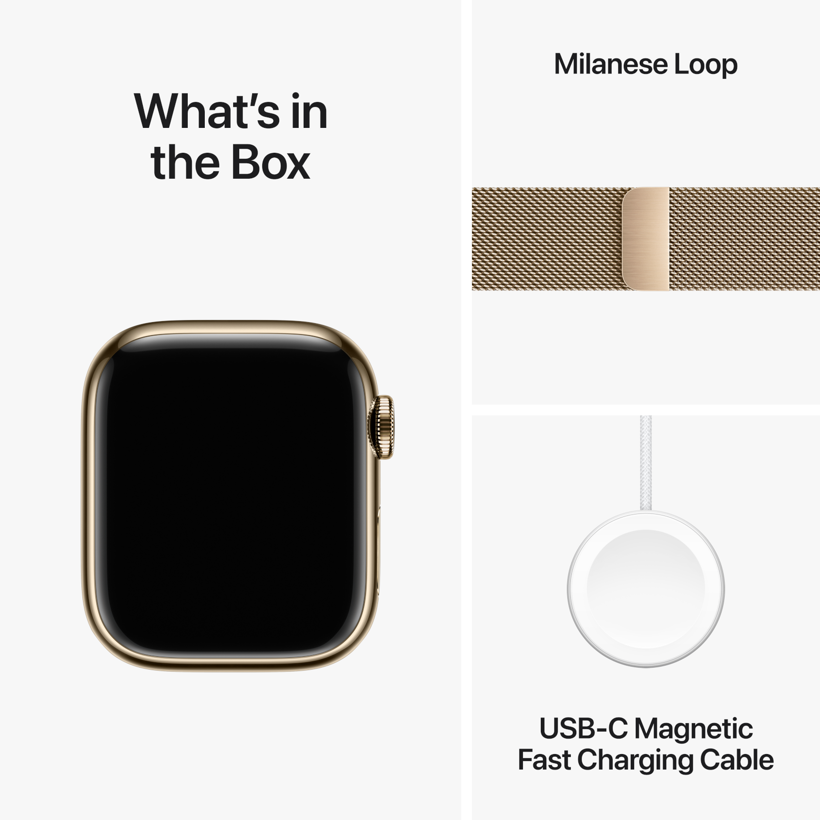 Apple Watch Series 9 LTE 41mm Gold Stainless Steel Gold Milanese Loop 10