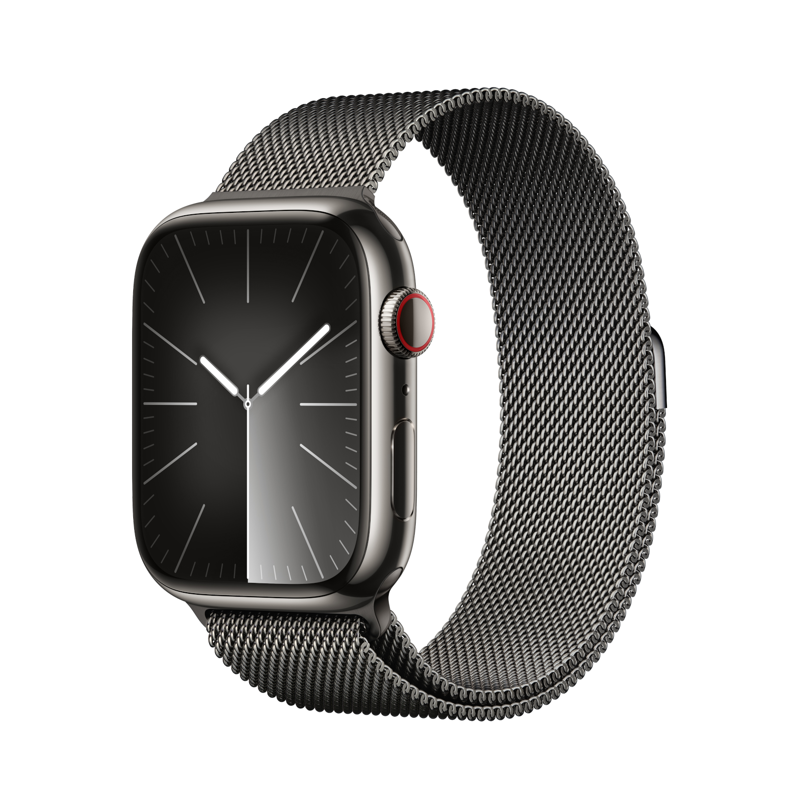 Apple Watch Series 9 LTE 45mm Graphite Stainless Steel Graphite Milanese Loop PDP Image Position 1  en US