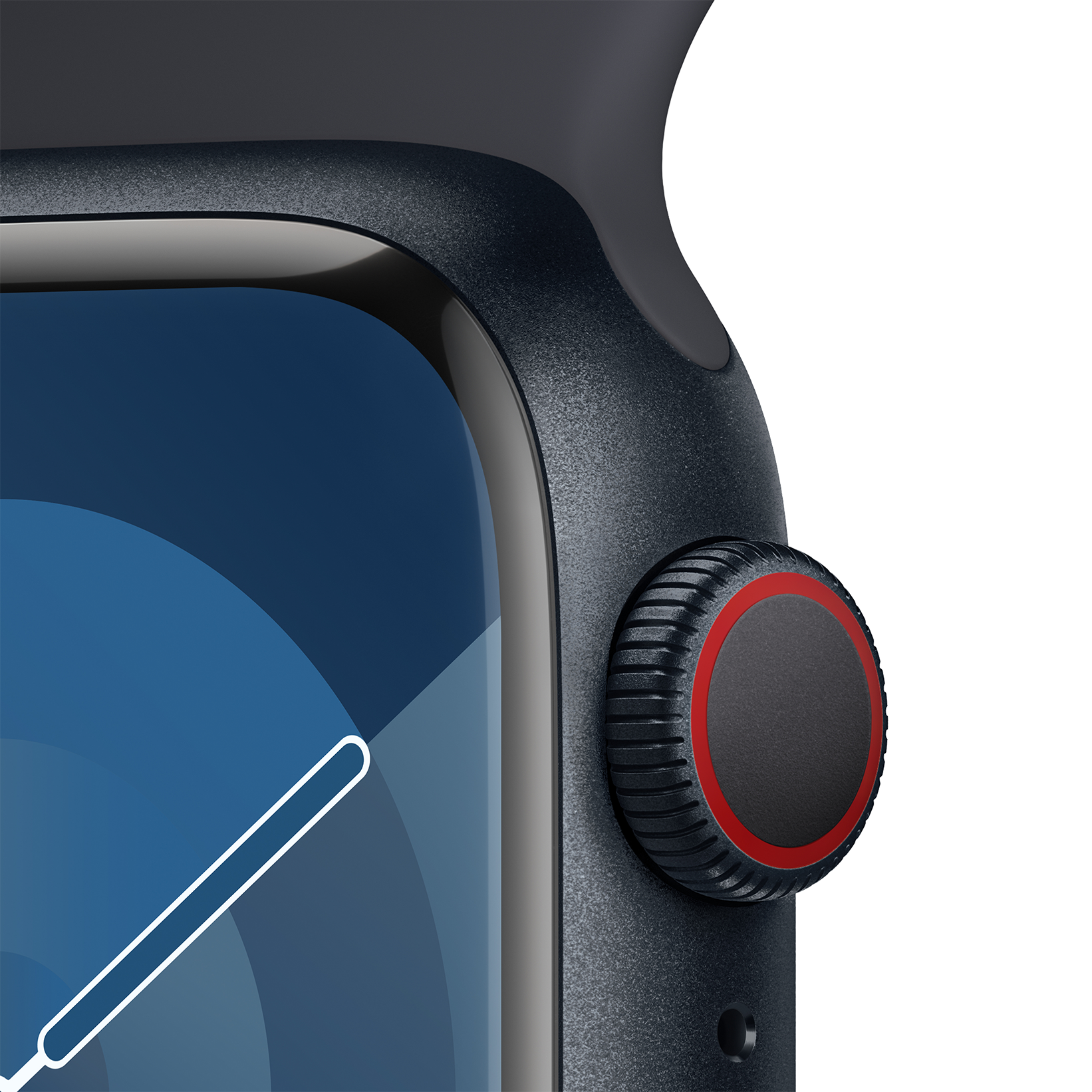 Apple Watch Series 9 LTE 41mm Midnight Aluminum Midnight Sport Band Position 3