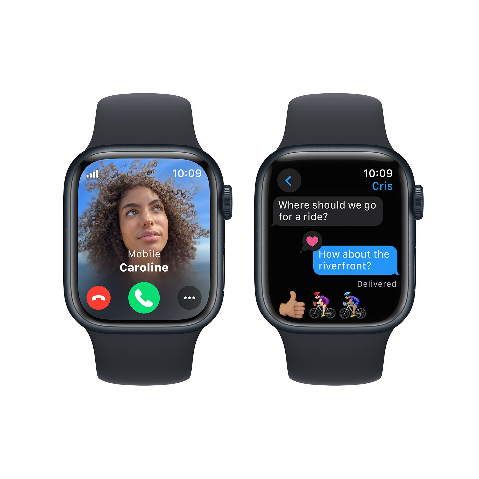 Apple Watch Series 9 LTE 41mm Midnight Aluminum Midnight Sport Band Position 6