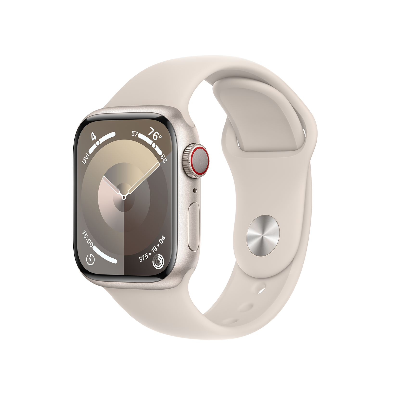Apple Watch Series 9 LTE 41mm Starlight Aluminum Starlight Sport Band Position 1