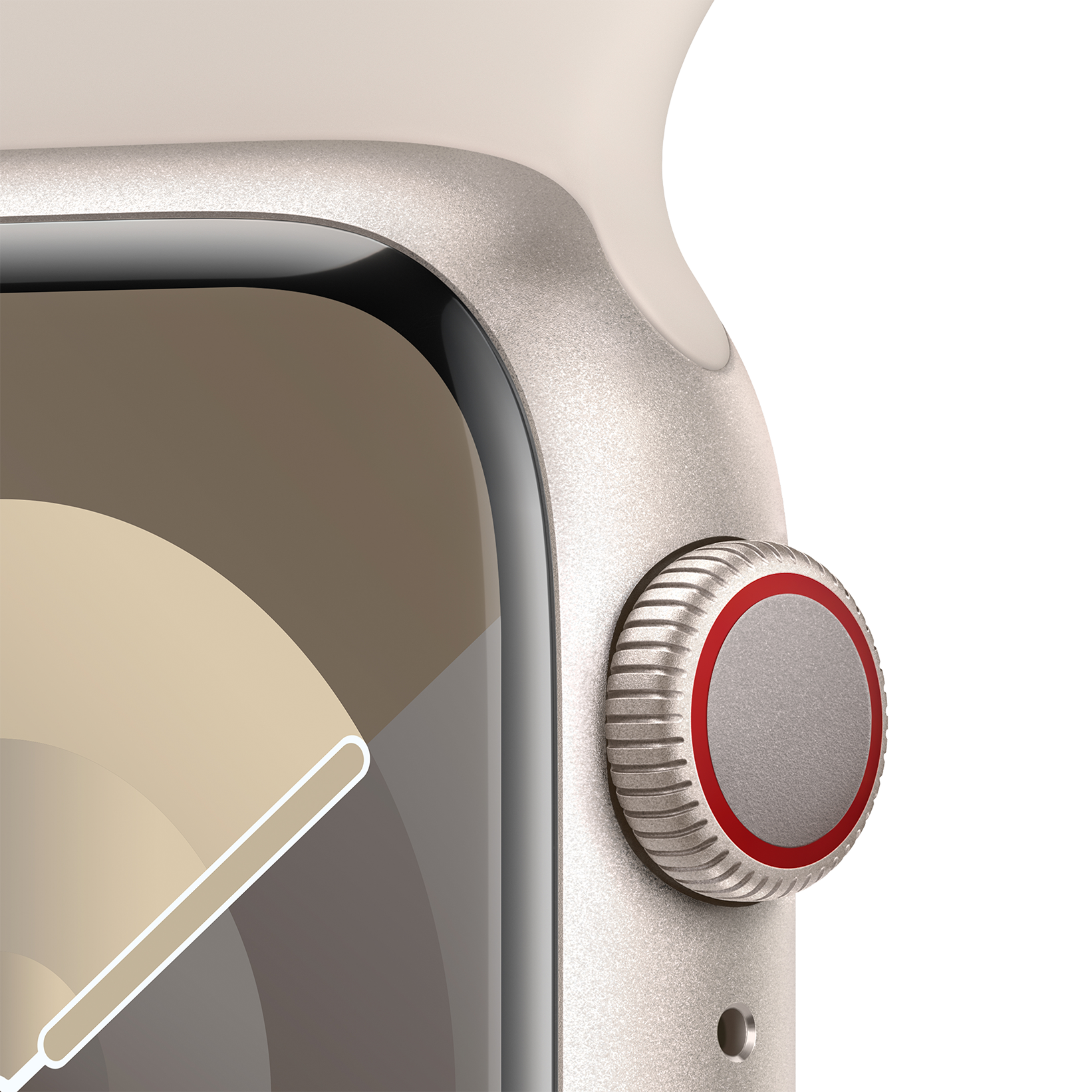 Apple Watch Series 9 LTE 41mm Starlight Aluminum Starlight Sport Band Position 3