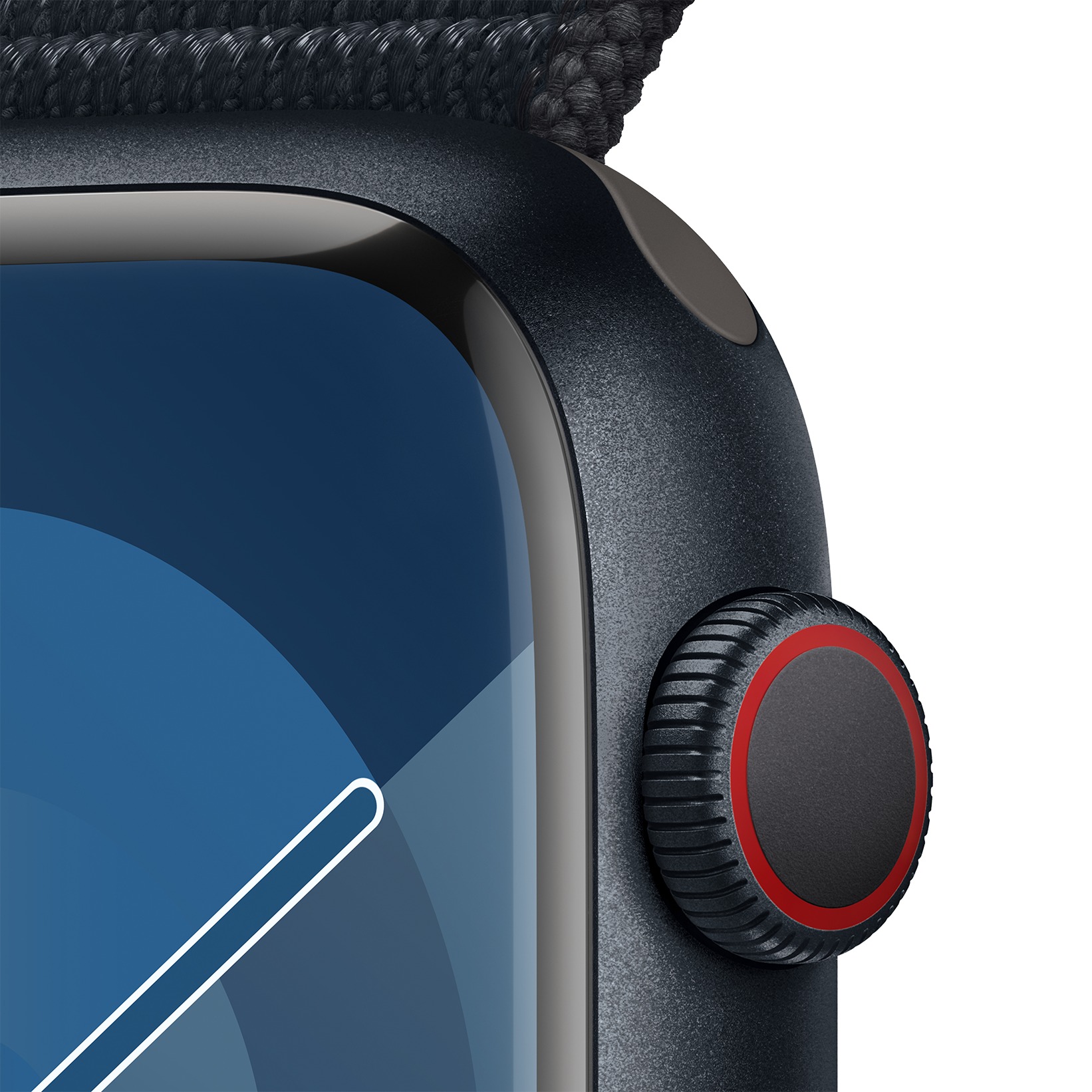 Apple Watch Series 9 LTE 45mm Midnight Aluminum Midnight Sport Loop PDP Image Position 3  en US