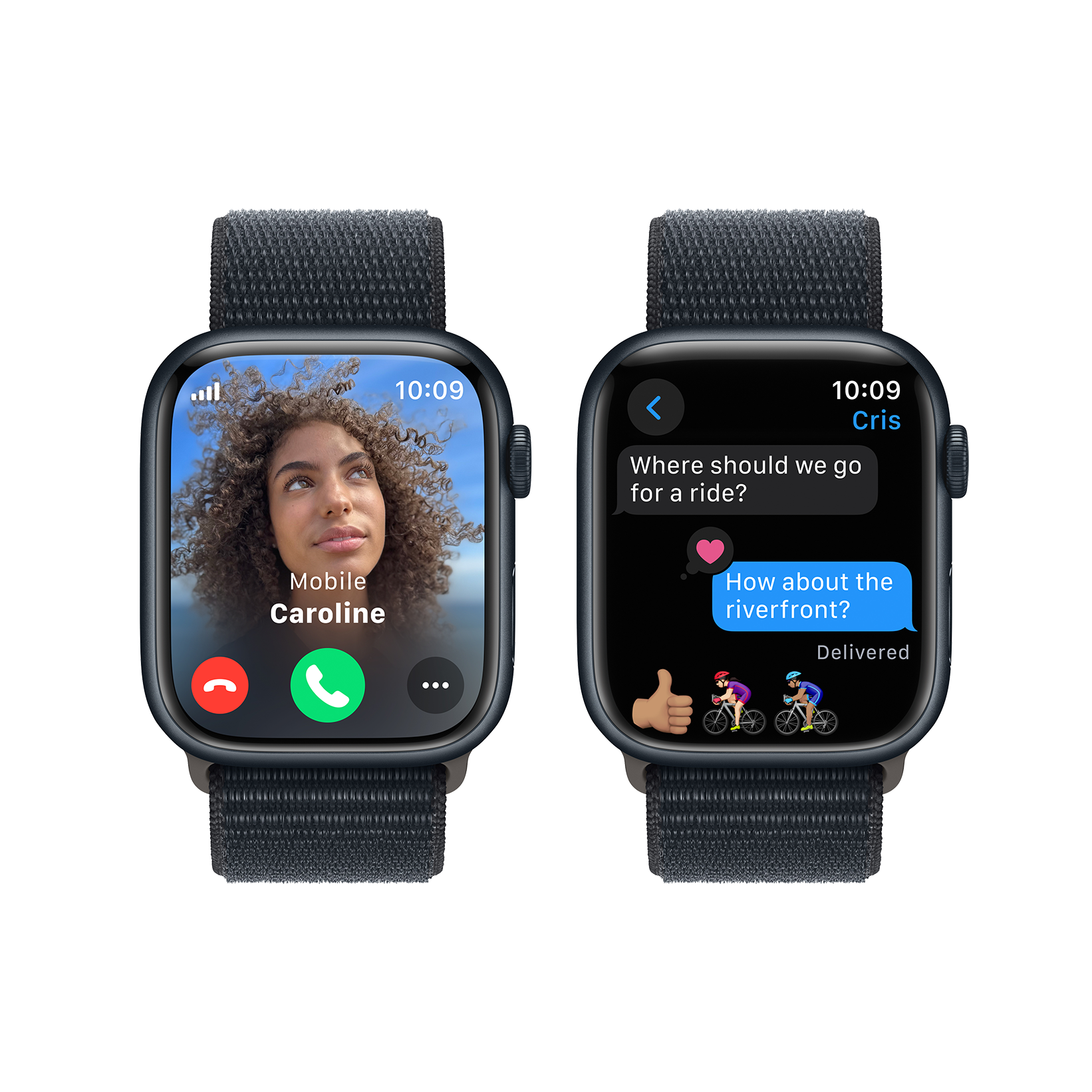 Apple Watch Series 9 LTE 45mm Midnight Aluminum Midnight Sport Loop PDP Image Position 6  en US