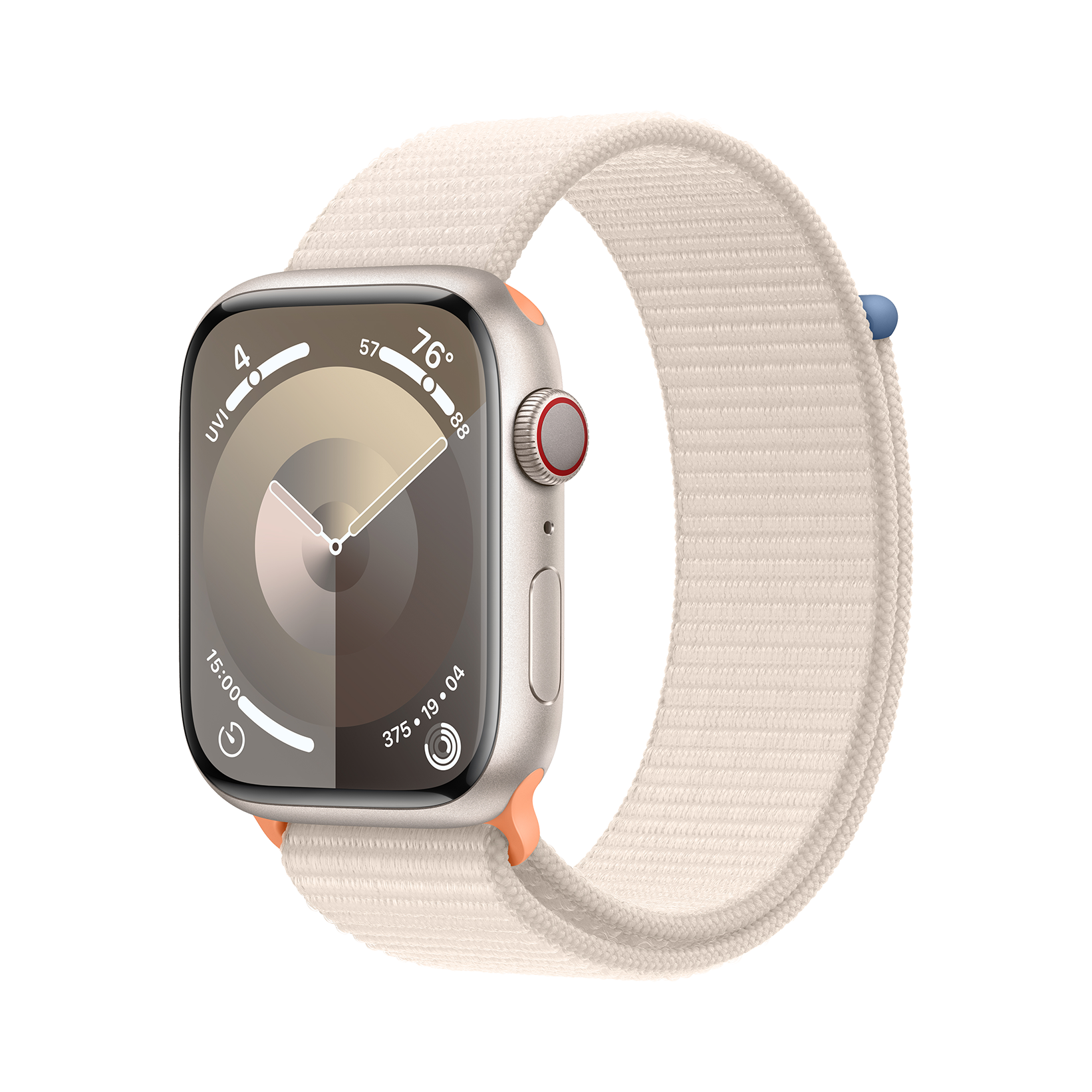 Apple Watch Series 9 LTE 45mm Starlight Aluminum Starlight Sport Loop PDP Image Position 1 en US Apple Watch Series 9 LTE 45mm Starlight Aluminum Starlight Sport Loop PDP Image Position 1 en US