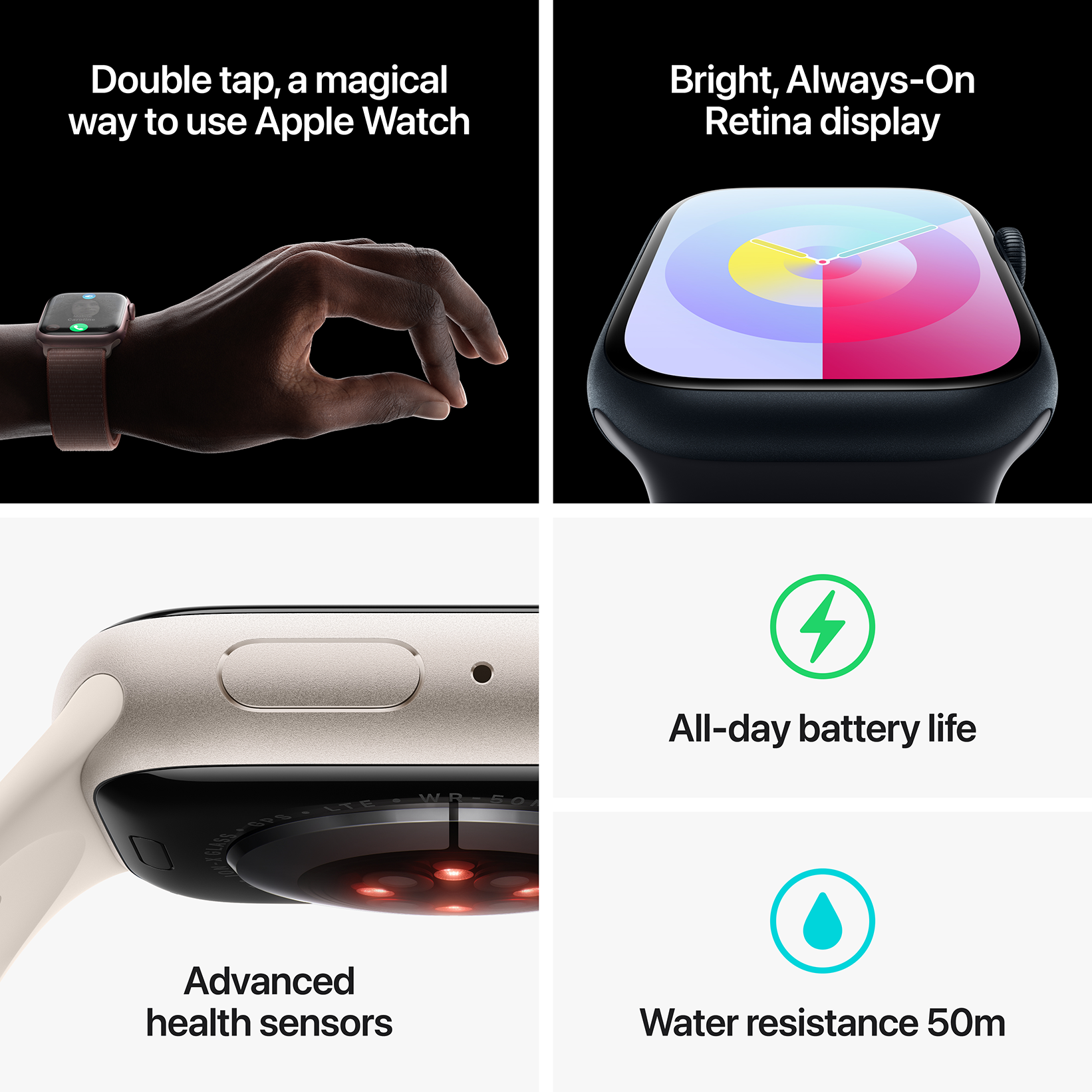 Apple Watch Series 9 LTE 45mm Starlight Aluminum Starlight Sport Loop PDP Image Position 9  en US