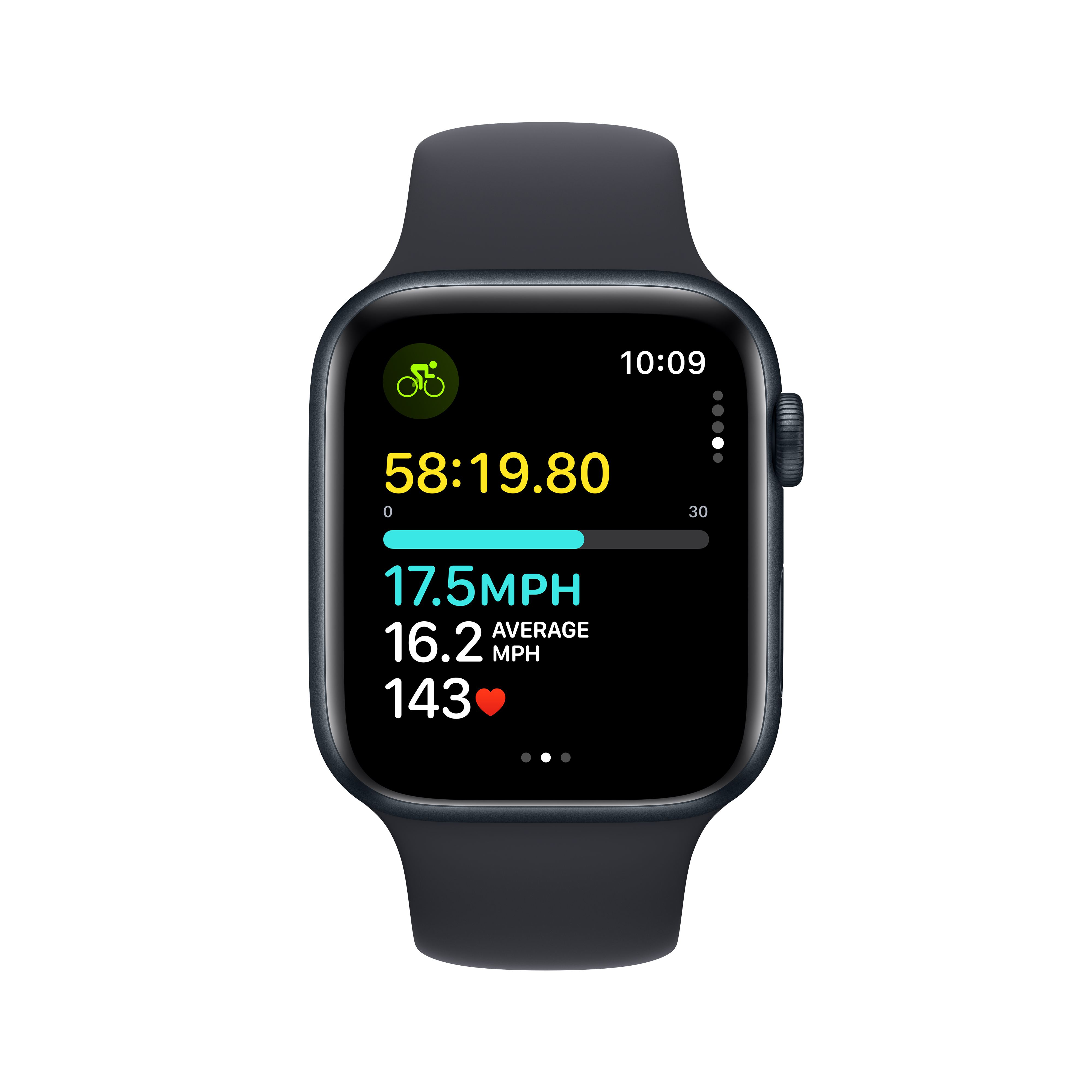 Apple Watch SE GPS 44mm Midnight Aluminum Midnight Sport Band PDP Image 2023 Position 6  en US