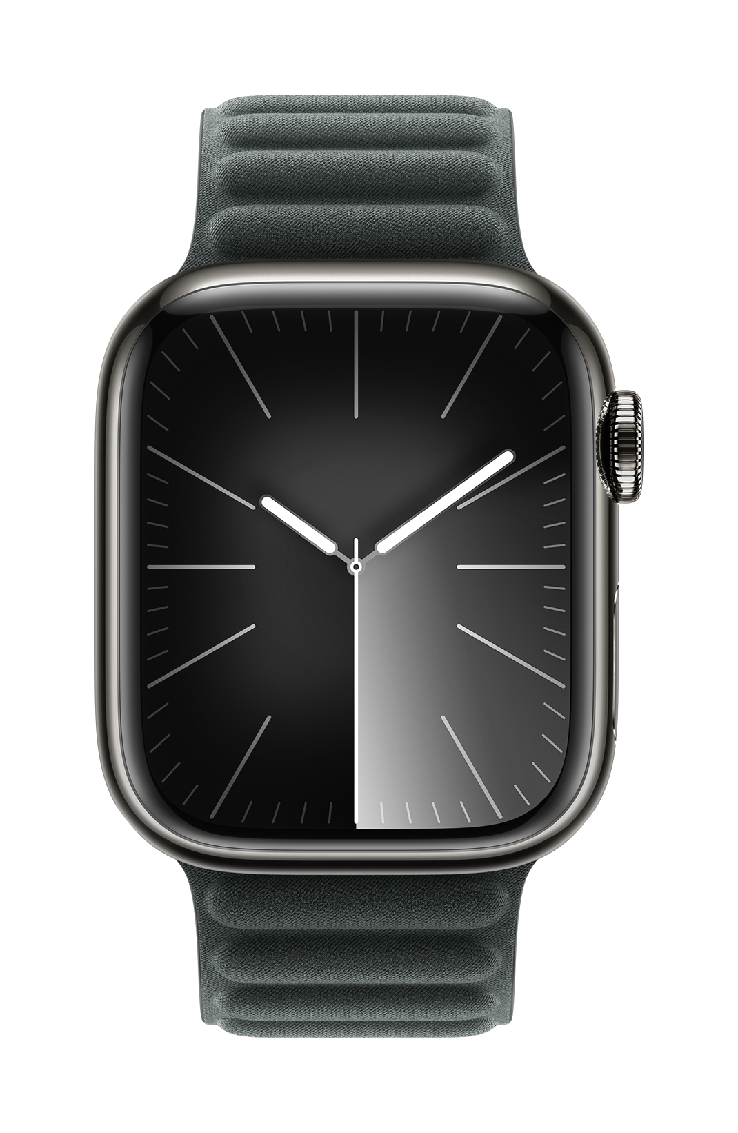 Apple Watch Series 9 41mm Graphite Stainless Steel Evergreen Magnetic Link Pure Front Print  USEN