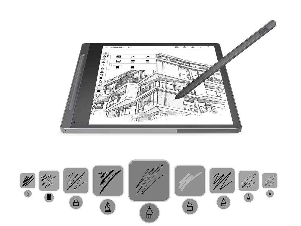 Lenovo Smart Paper Tablet WiFi bottom drawing