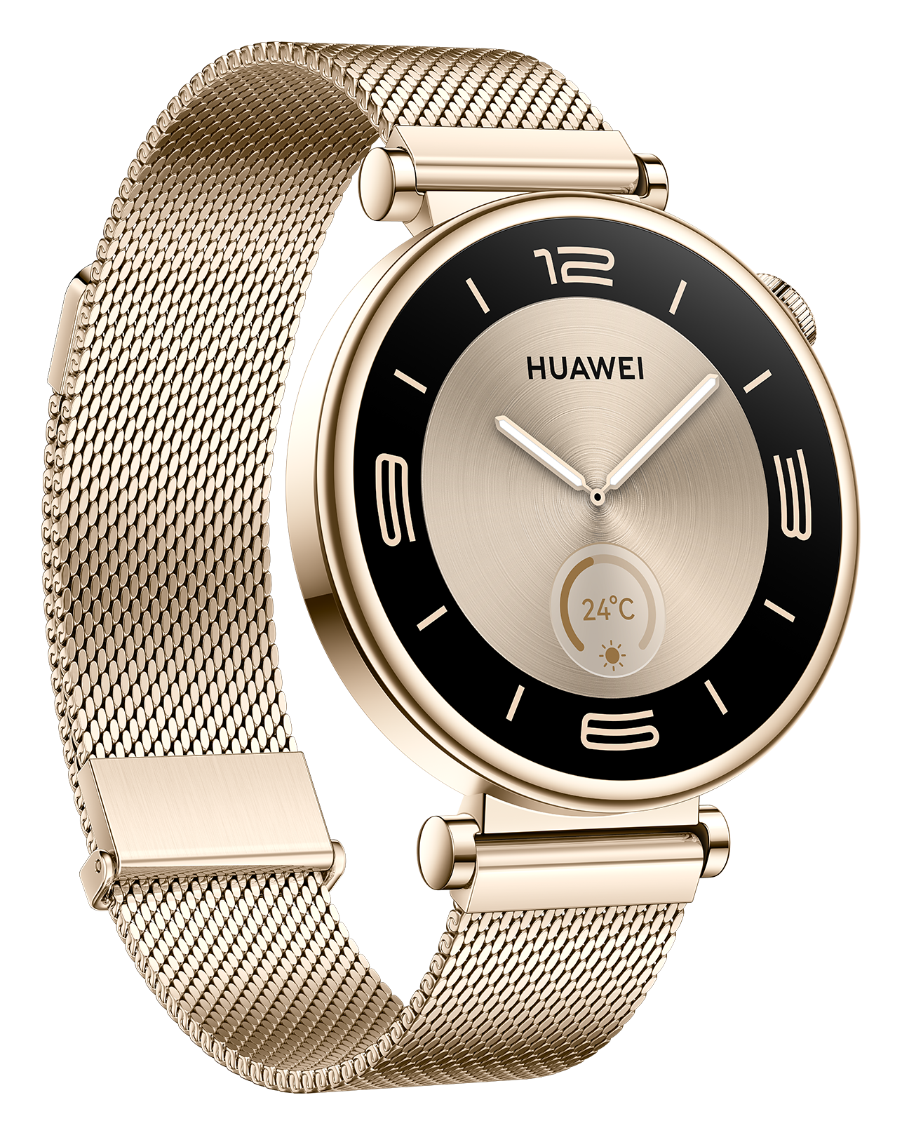 Huawei Watch GT 4 41mm Gold Stainless Gold Milanese front left