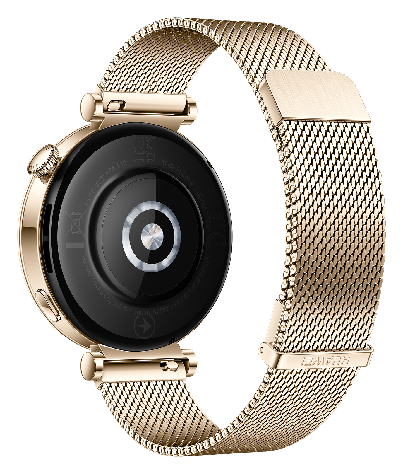Huawei Watch GT 4 41mm Gold Stainless Gold Milanese back right