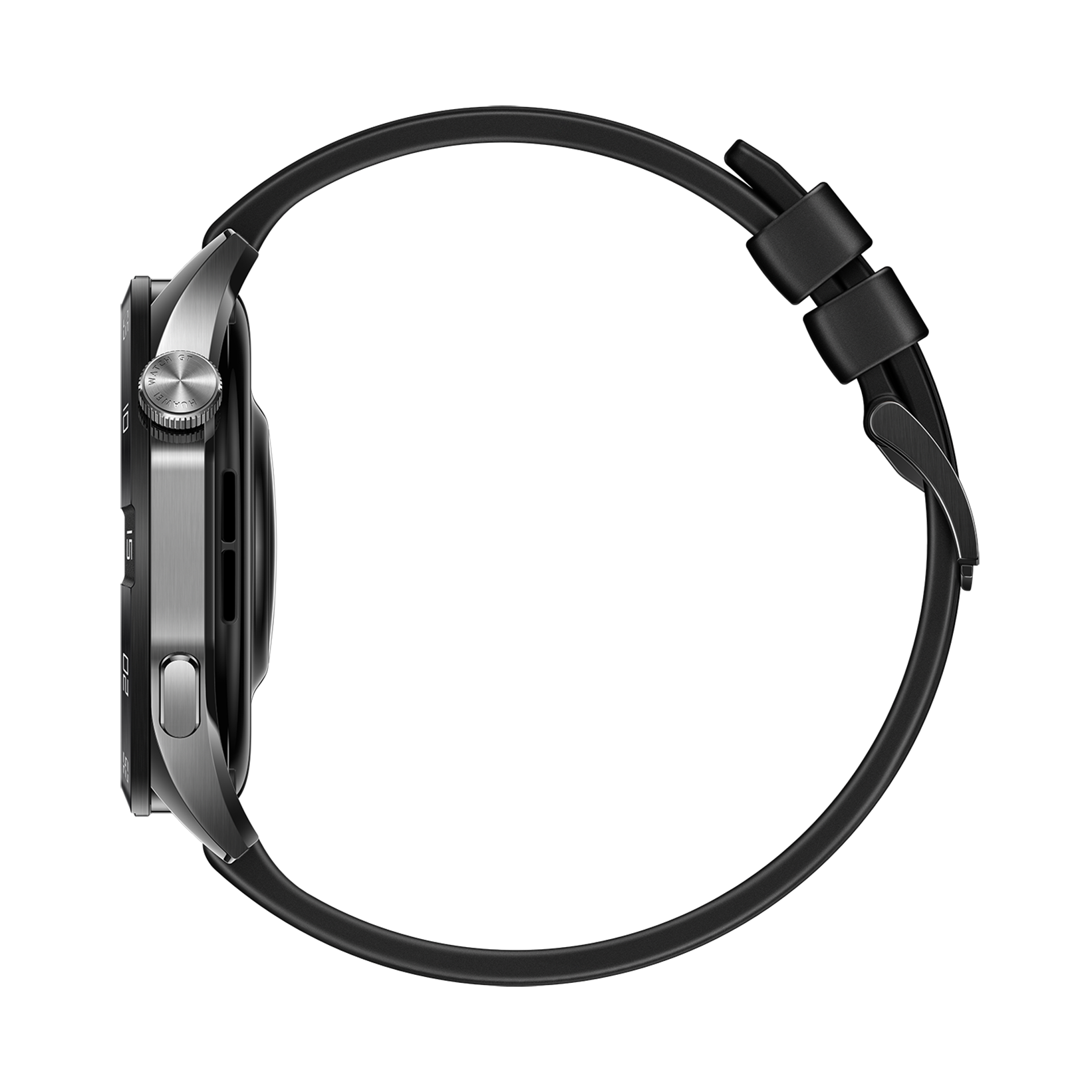 Huawei Watch GT 4 46mm Black Stainless Black Fluorelastomer strap right side