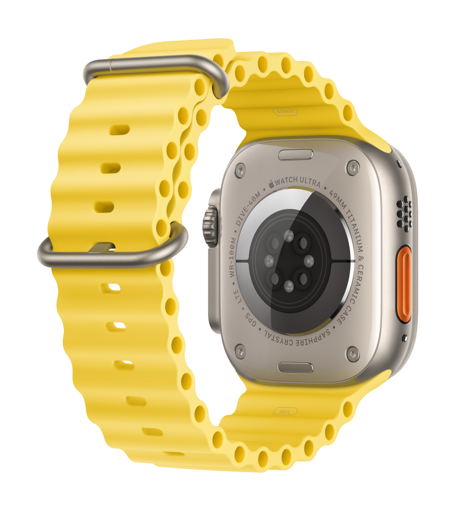Apple Watch 42444549mm Ocean Band Extension Yellow watch back