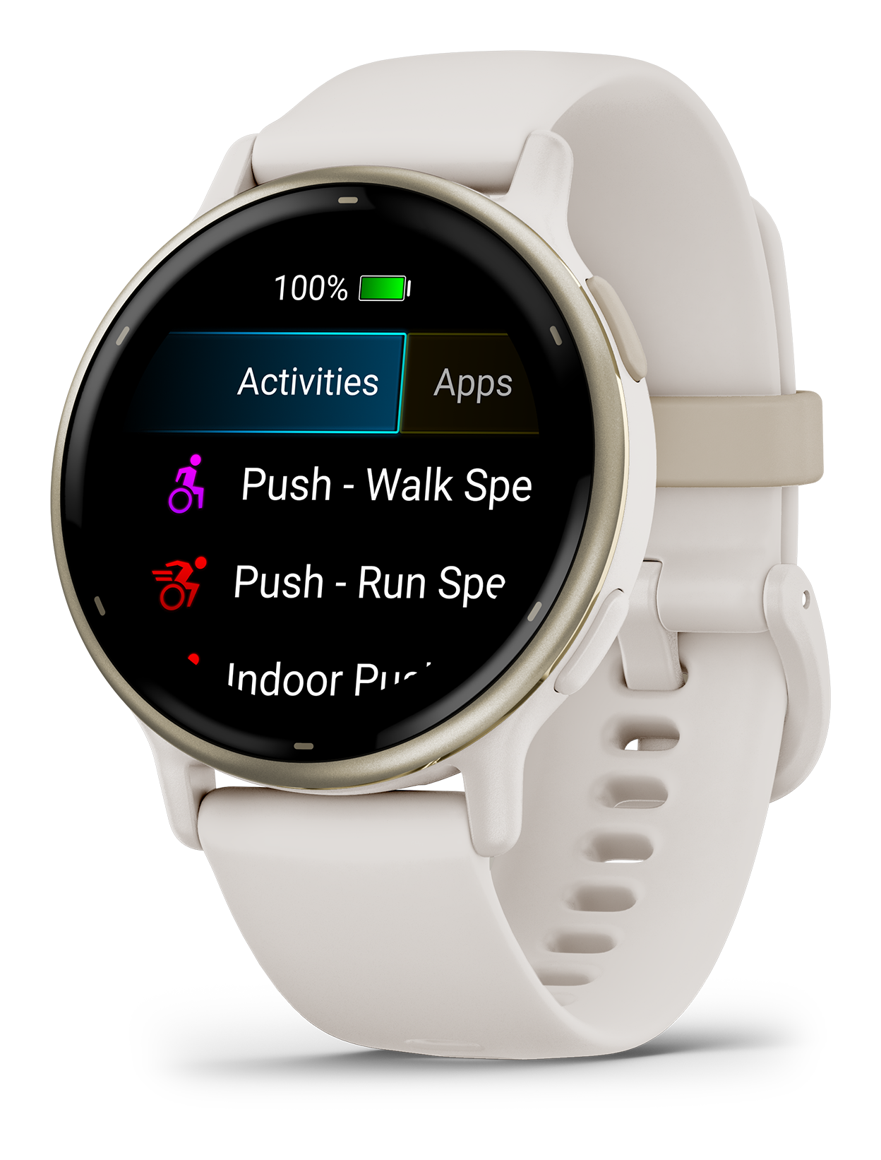 Garmin Vivoactive 5 Cream Gold with Ivory Band front right