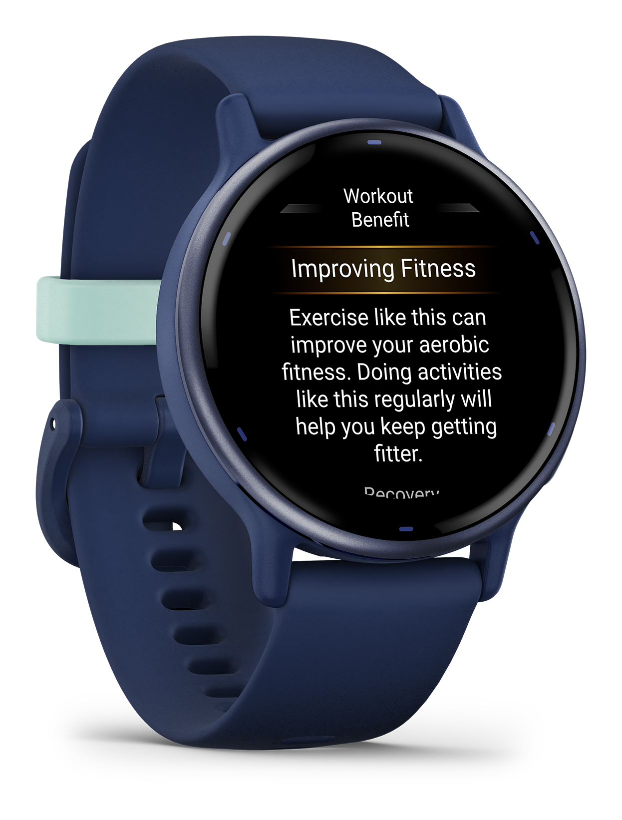 Garmin Vivoactive 5 Metallic Navy with Navy Band front left