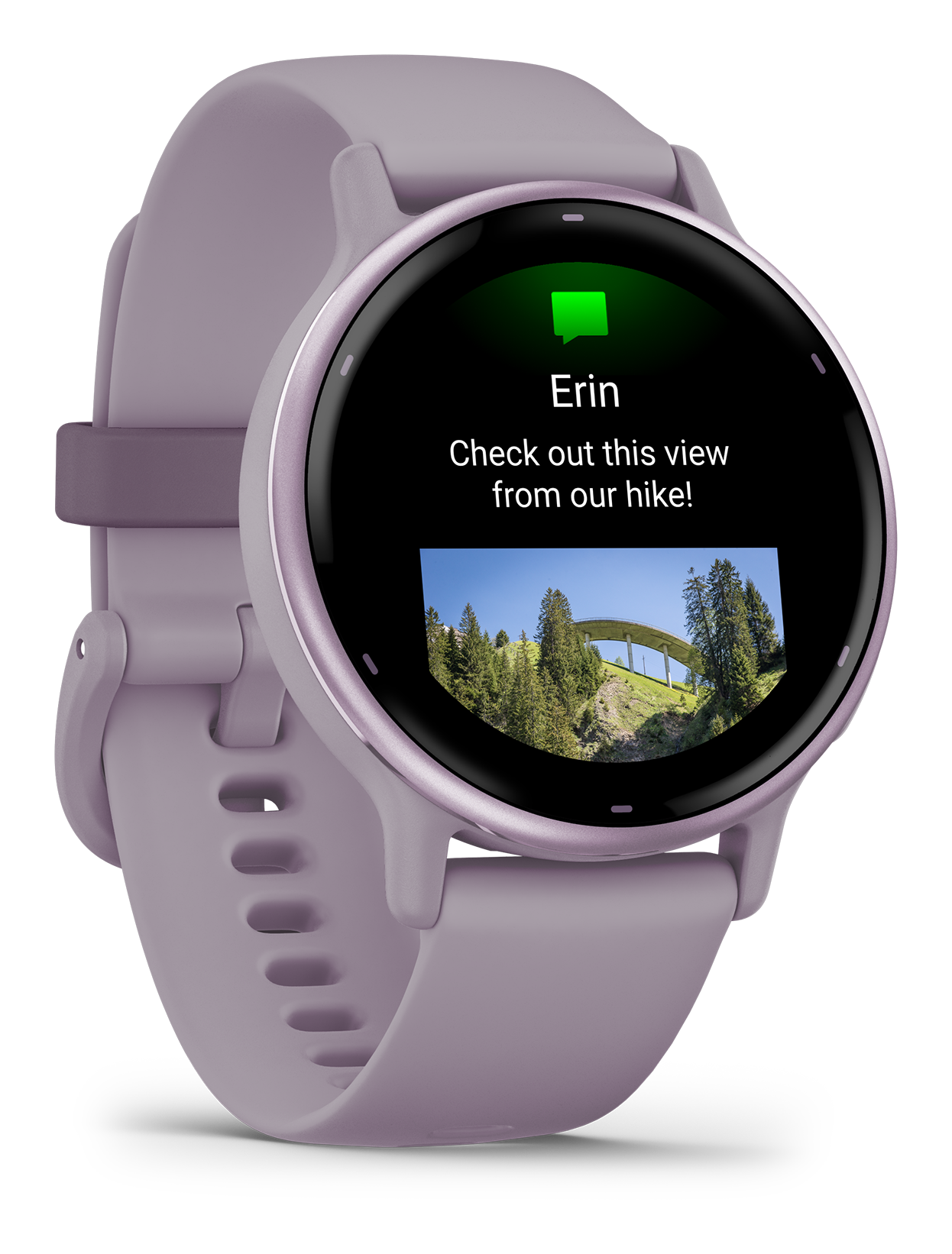 Garmin Vivoactive 5 Metallic Orhid with Orchid Band front left