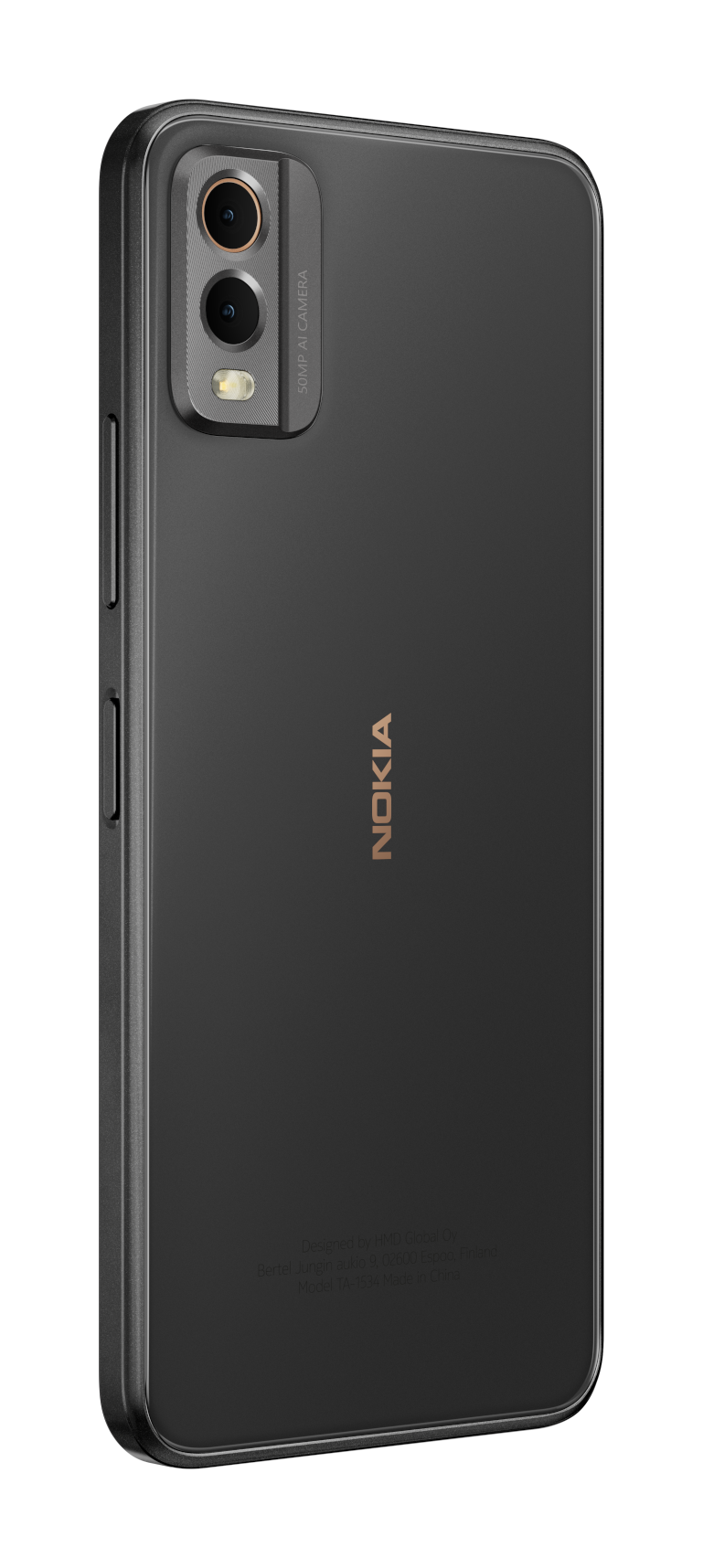 Nokia C32 Charcoal back right