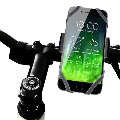 Koomus BikePro Smartphone Bike Mount mounted with phone