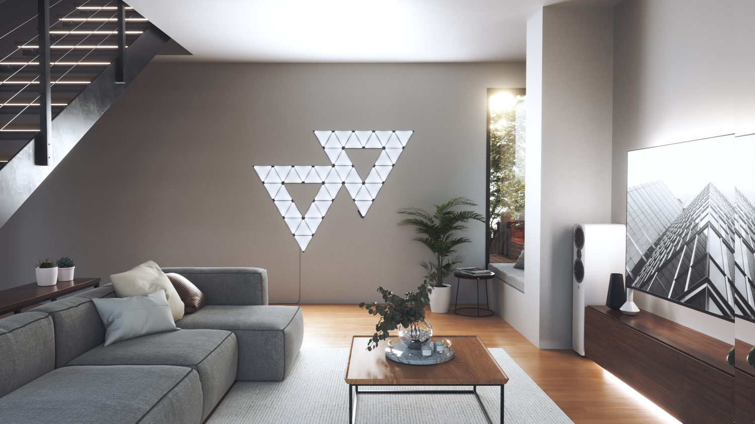 5 clean living room 2 black triangles