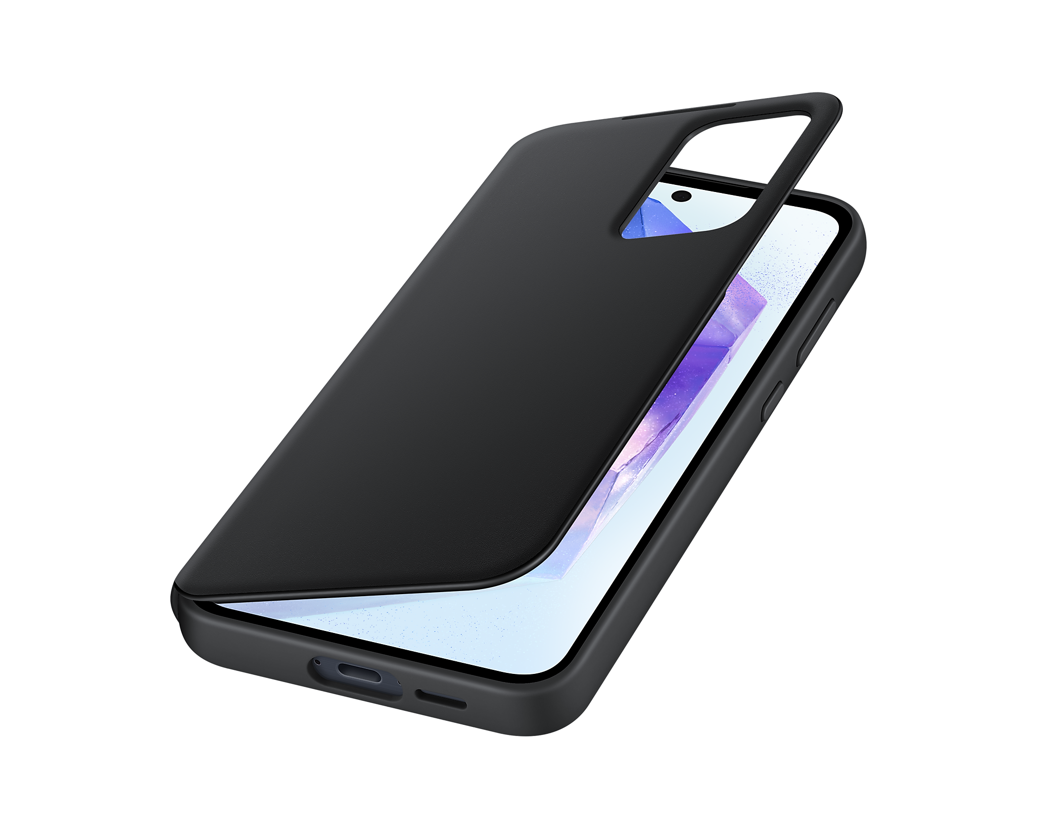 4 Samsung Galaxy A55  Smart View Wallet Case Black
