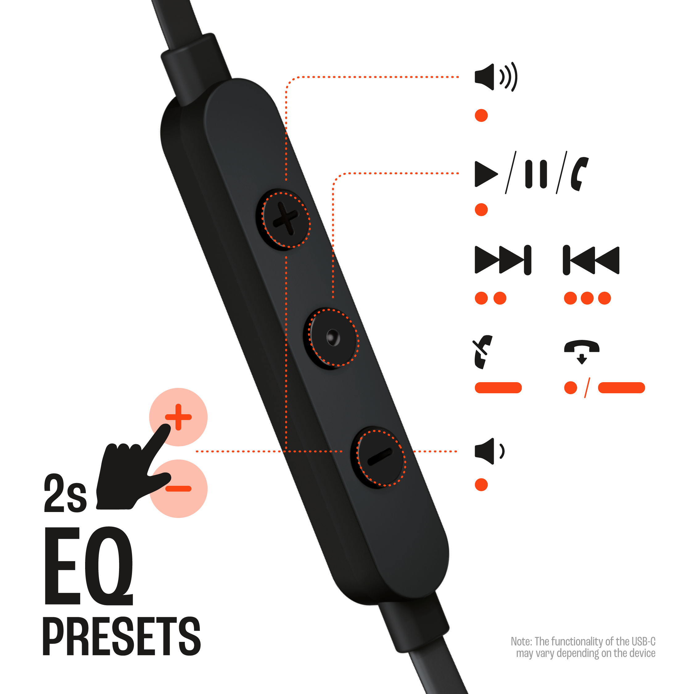 2 JBL Tune 305C Button Ctrl