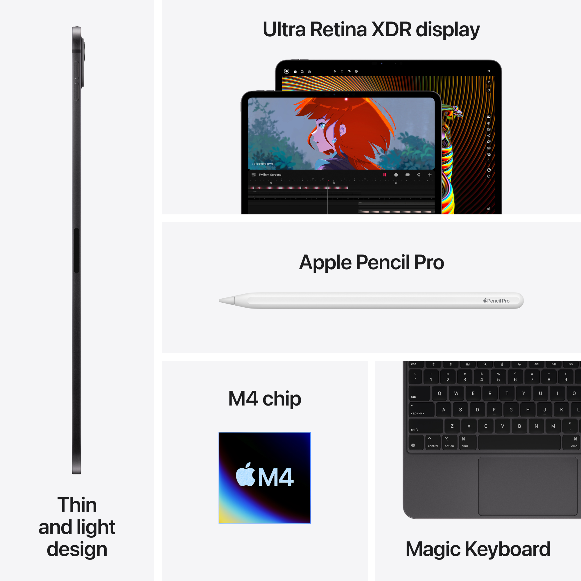 iPad Pro 13 M4 Cellular Space Black PDP Image Position 8  ce WW