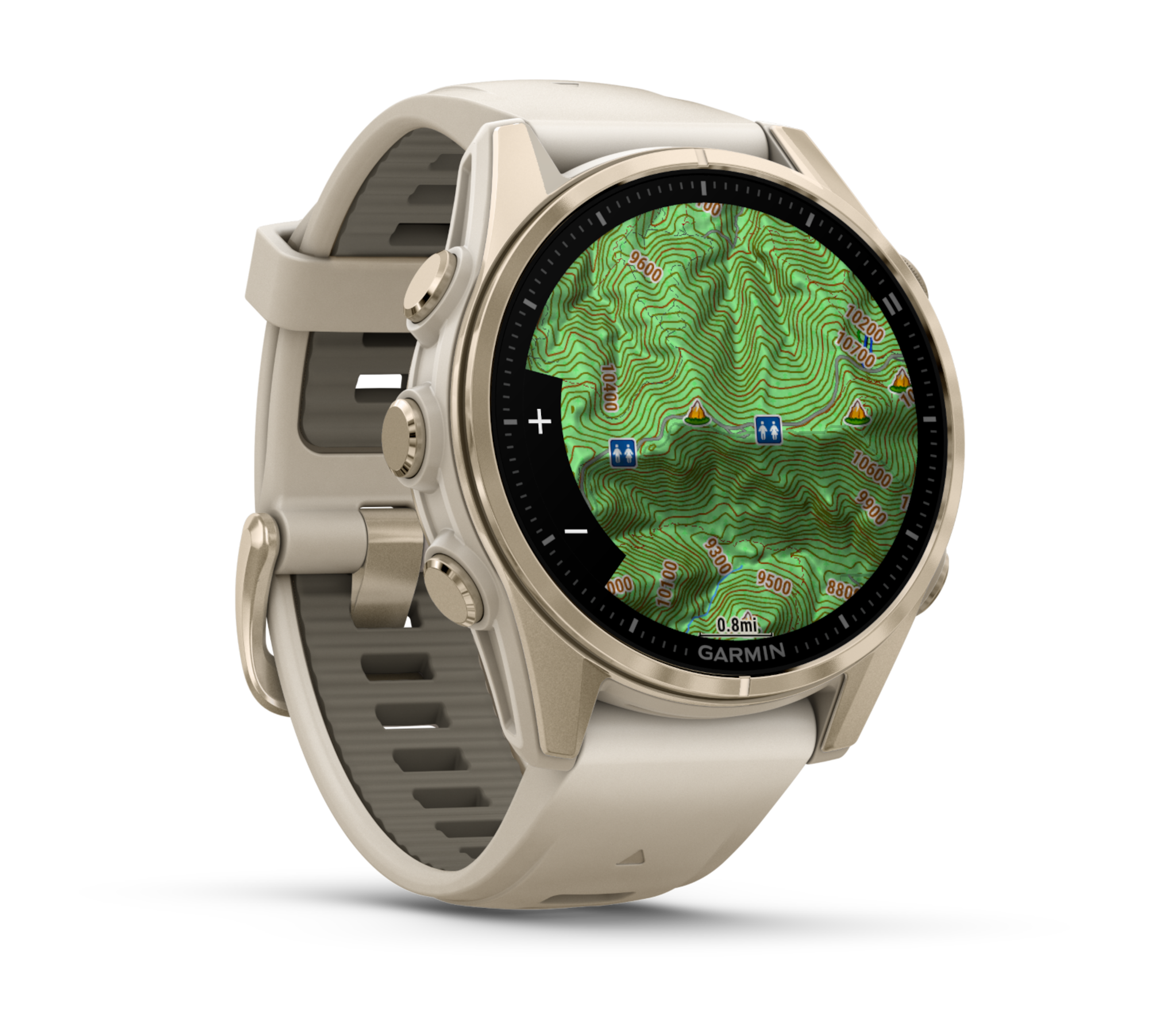 3 fenix8 43 hr softgold foggray front right 0013 fenix8 topo map relief shadin