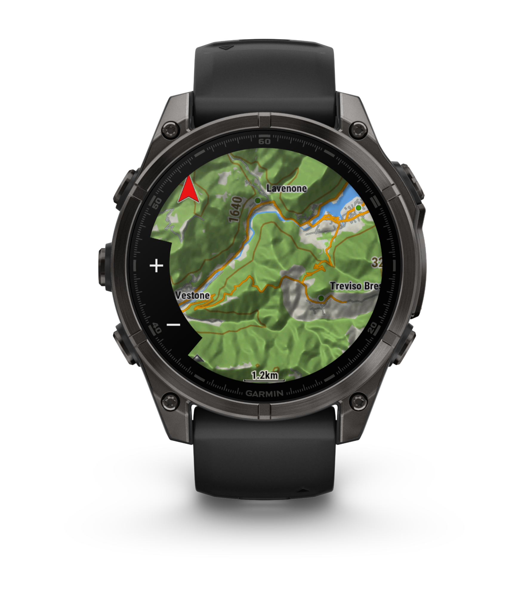 fenix8 47 hr carbongray black front 0012 fenix8 topo map relief shading