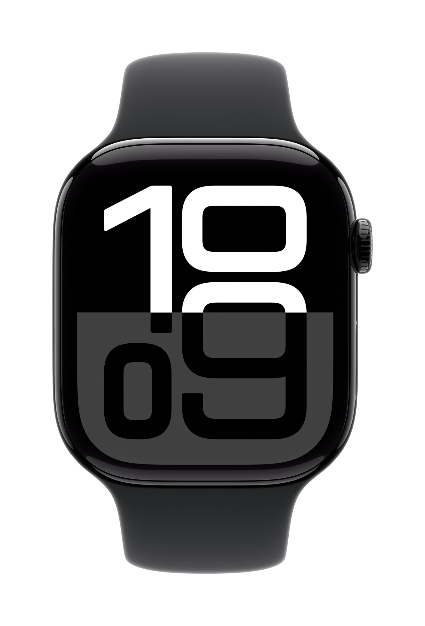 apple watch series 10 gps 46mm jet black aluminum black sport band pure front screen usen
