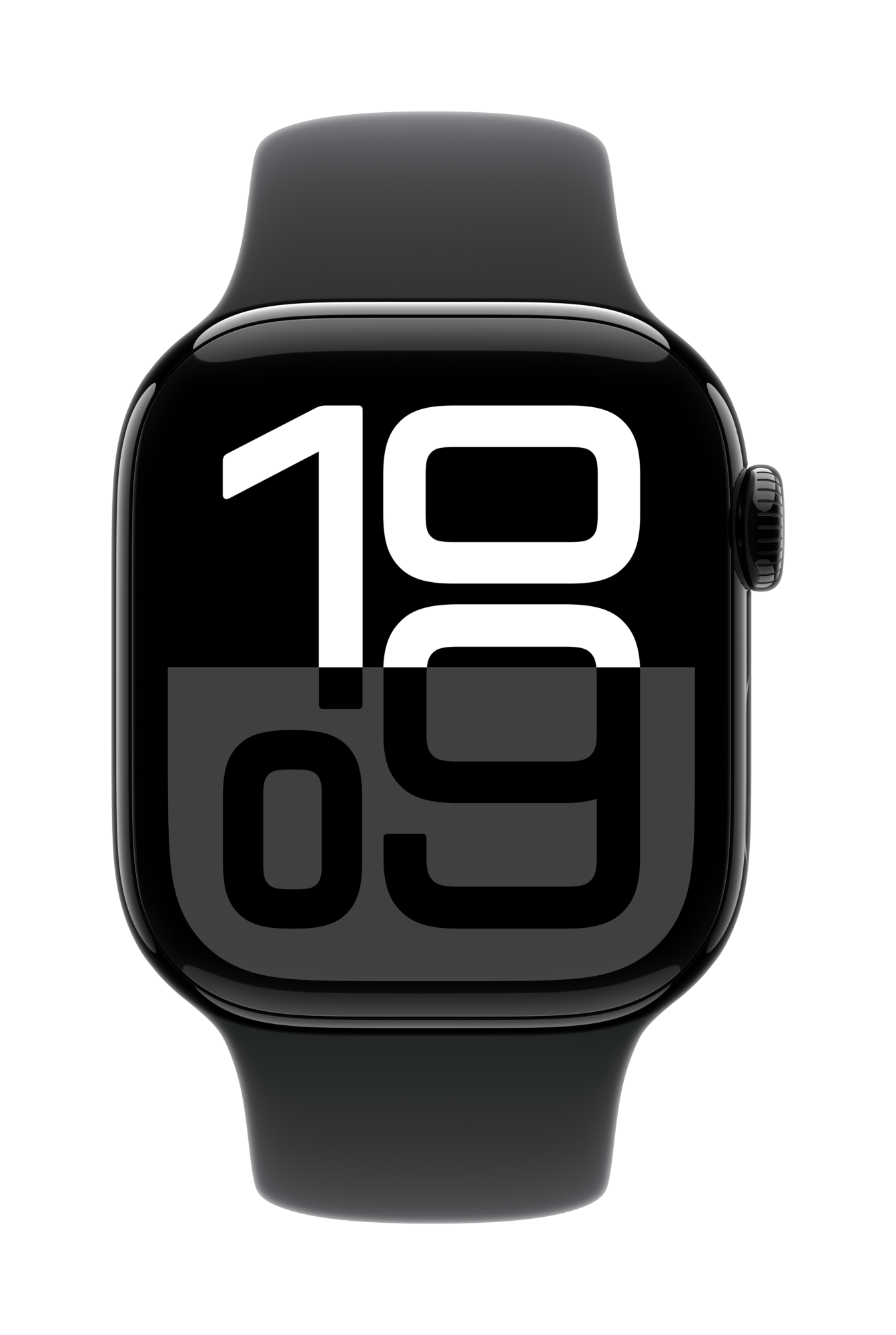 apple watch series 10 cellular 42mm jet black aluminum black sport band pure front screen usen
