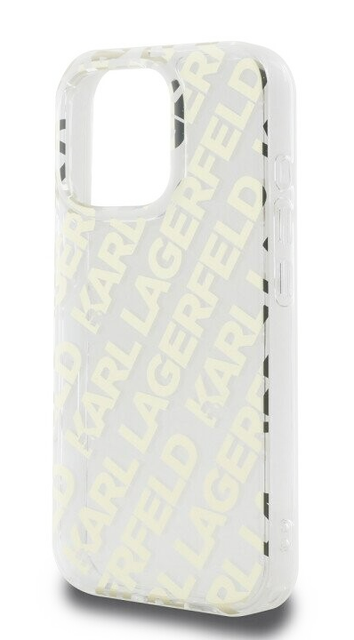 3 karl lagerfeld iml electroplated repeated logo case for iphone 16 pro gold