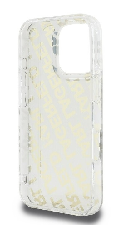 4 karl lagerfeld iml electroplated repeated logo case for iphone 16 pro gold