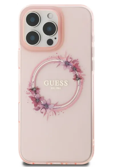 iPhone 16 Pro Max Guess Flowers vāciņš ar MagSafe