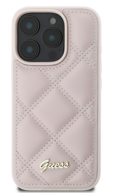 1 iphone 16 pro max guess pu leather pink