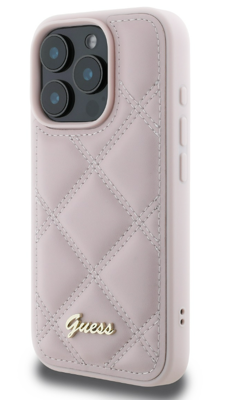 2 iphone 16 pro max guess pu leather pink