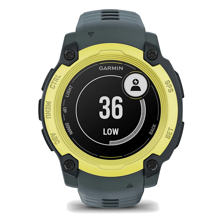 10 garmin instinct e 40mm electric lime with twilight band