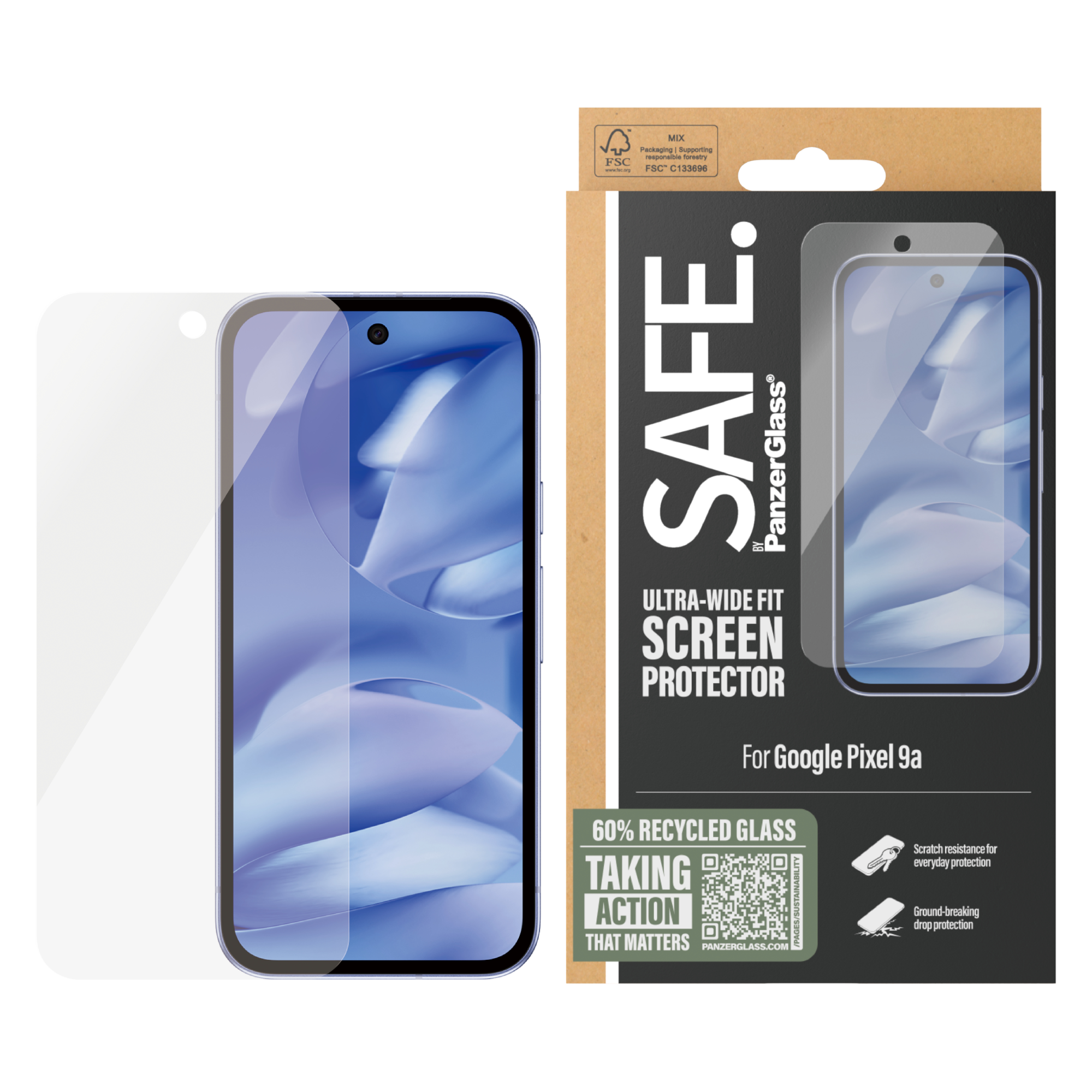 Google Pixel 9a PanzerGlass screen protector