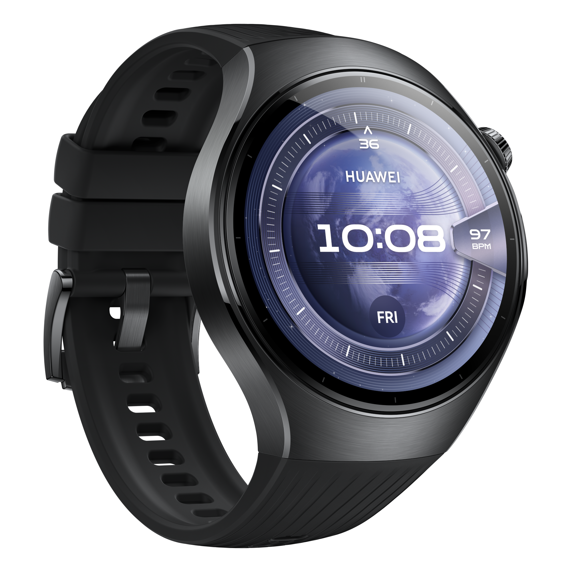 3 huawei watch 5 46mm lte midnight black black fluoroelastomer strap
