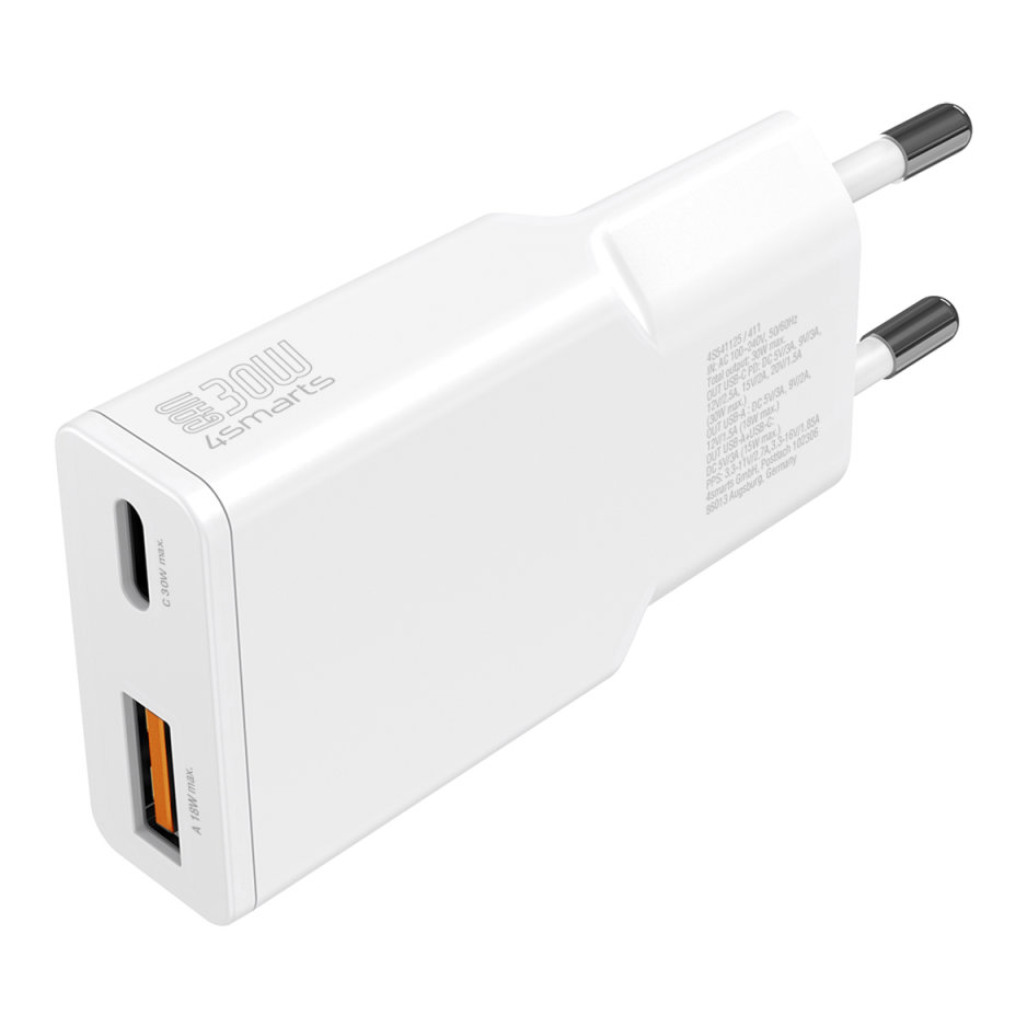 2 4smarts pdplug duos slim 30w gan usb c usb a adapter