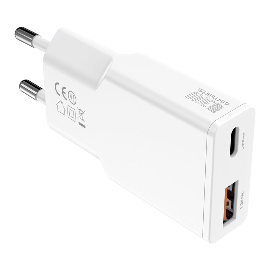 4 4smarts pdplug duos slim 30w gan usb c usb a adapter
