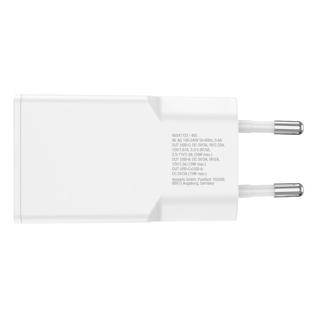 3 4smarts pdplug duos slim 30w gan usb c usb a adapter