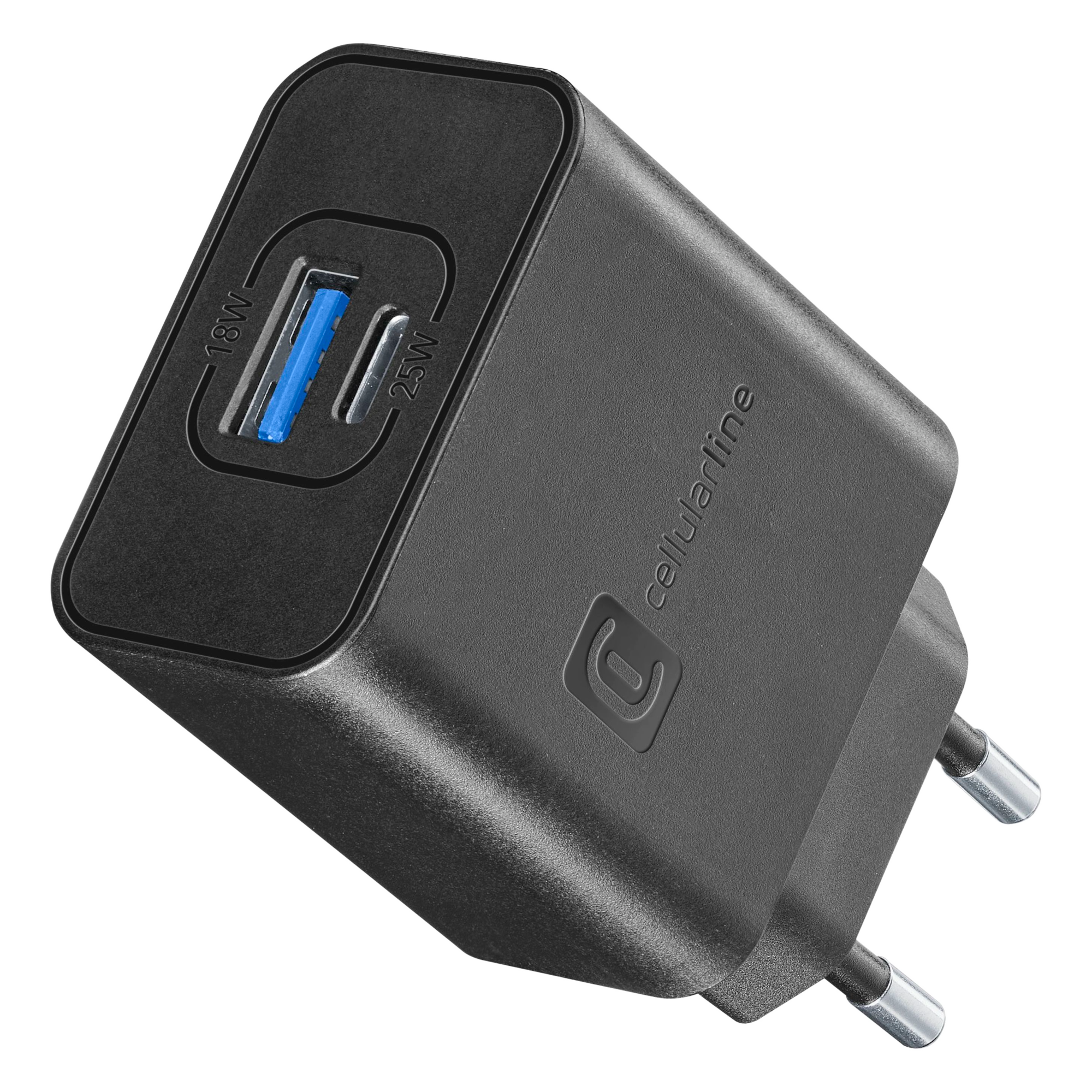 Samsung Cellularline USB-A & USB-C 25W power adapter